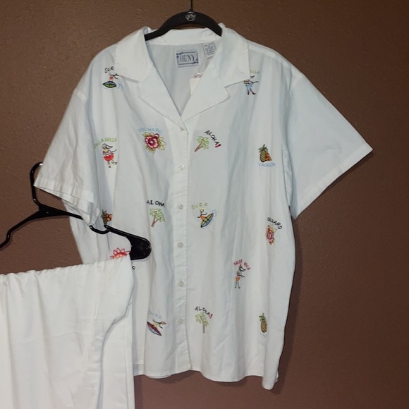 SOLD✅💎Vacation Set Ladies Shirt and Wide leg COMFY drawstring pants 2XL "aloha" - Picture 3 of 9